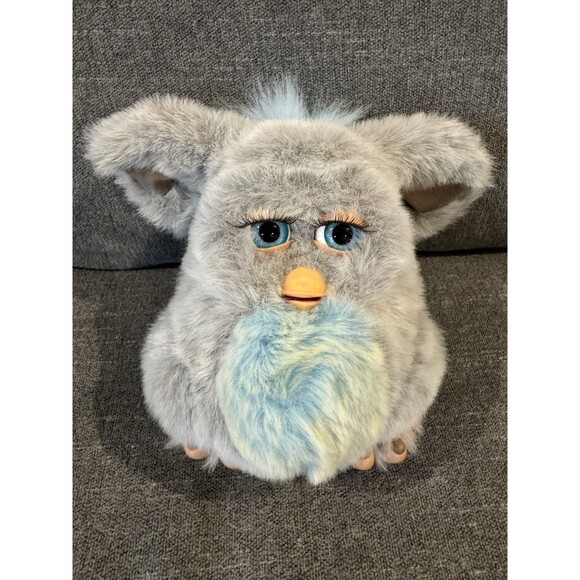 Hasbro Other - Furby Cloudy Sky 2005 emoto tronic model grey fur blue eyes Hasbro Rare Working